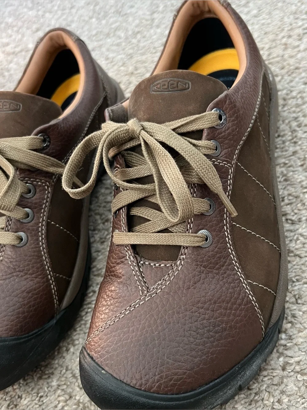 KEEN Men's Brown Casual Leather Lace-Up Shoes Size 11